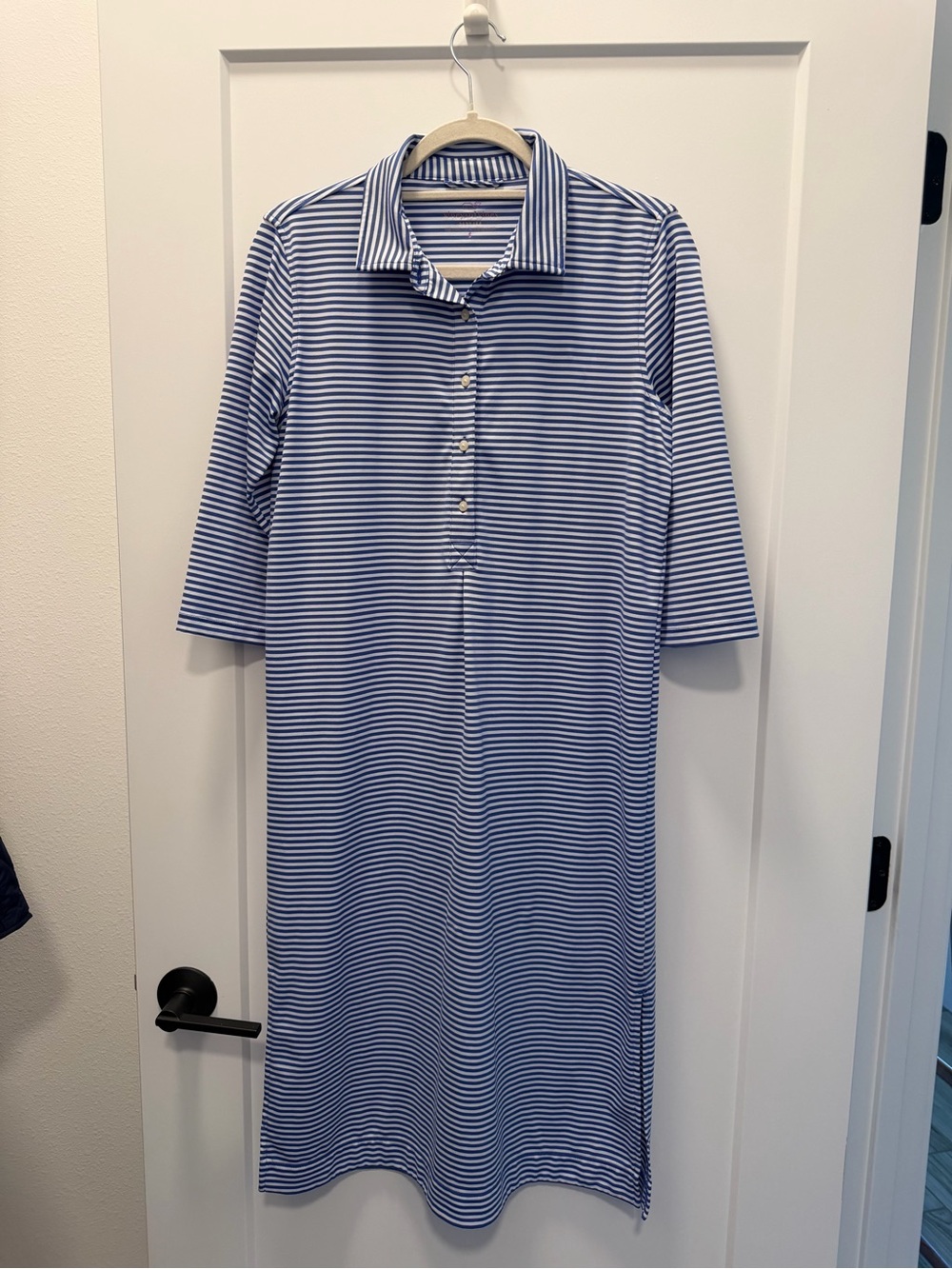 Vineyard Vines Blue and White Striped Midi Shirt Dress Sankaty Small
